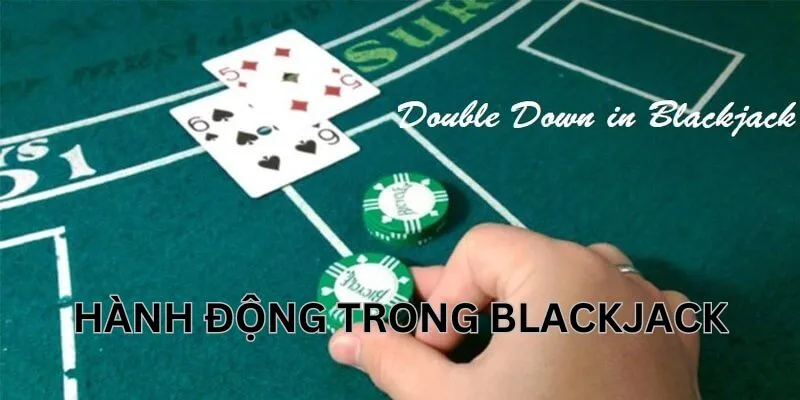 Đặt gấp đôi trong game bài Blackjack là hành động khi bạn 9 đến 11 điểm